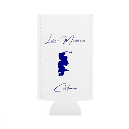 California  Lake  Mendocino  Slim  Can  Koozie  front  position  view  from  flat-front  white.webp