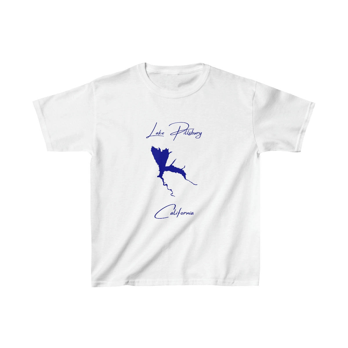 California  Lake  Pillsbury  Youth  T-shirt  front  position  view  from  front  white.webp