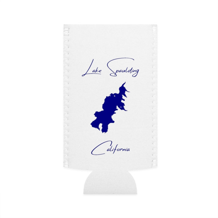 California  Lake  Spaulding  Slim  Can  Koozie  front  position  view  from  flat-front  white.webp