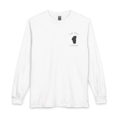 California  Lake  Tahoe  Long  Sleeve  Fishing  T-shirt  front  position  view  from  front  white.webp