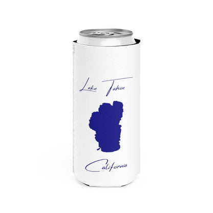 California  Lake  Tahoe  Slim  Can  Koozie  front  position  view  from  front  white.webp