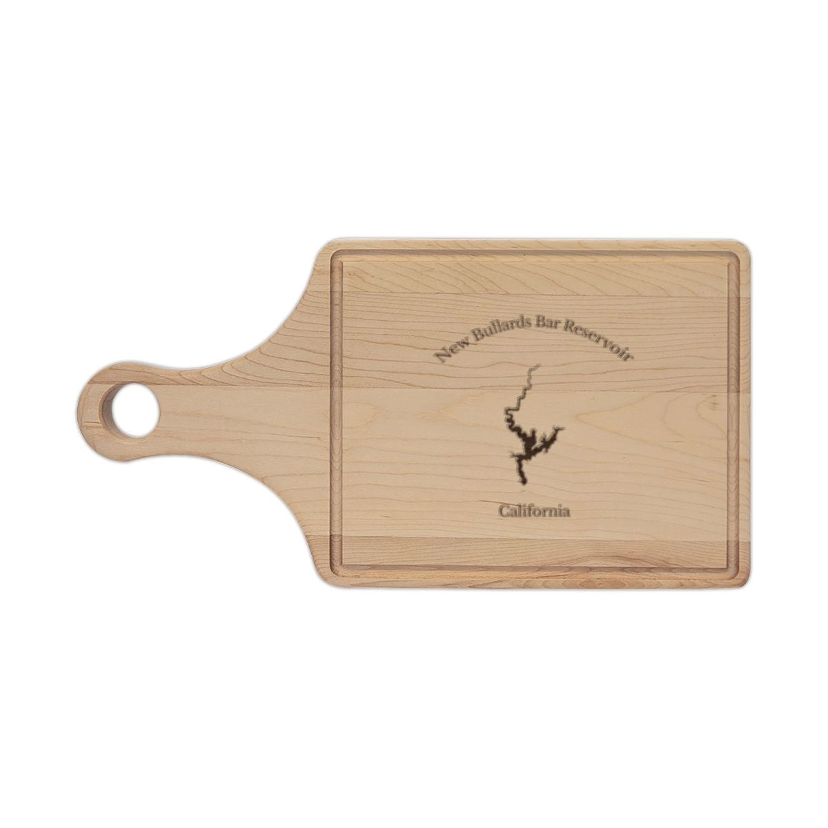California  New  Bullards  Bar  Reservoir  Engraved  Cutting  Board  front  position  view  from  front  maple.webp