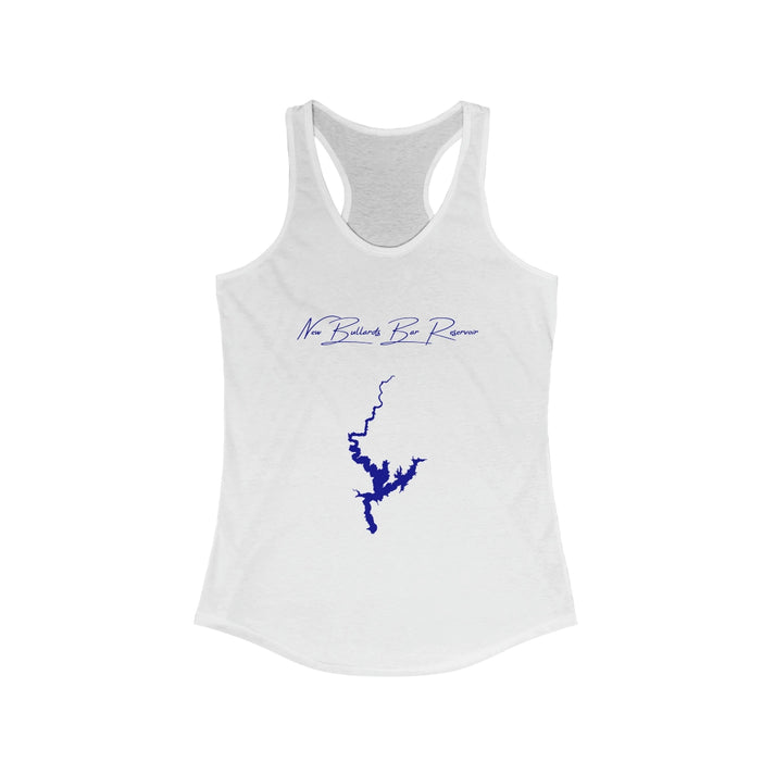 California  New  Bullards  Bar  Reservoir  Racerback-Tank  front  position  view  from  front  solid  white.webp