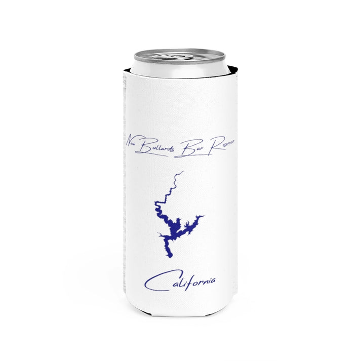 California  New  Bullards  Bar  Reservoir  Slim  Can  Koozie  front  position  view  from  front  white.webp