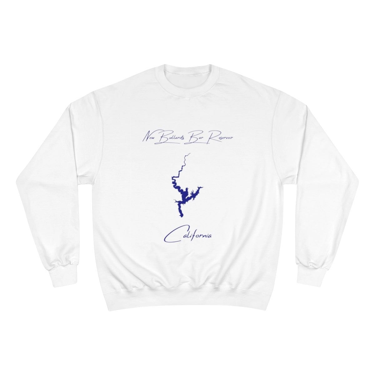 California  New  Bullards  Bar  Reservoir  Sweatshirt  front  position  view  from  front  white.webp