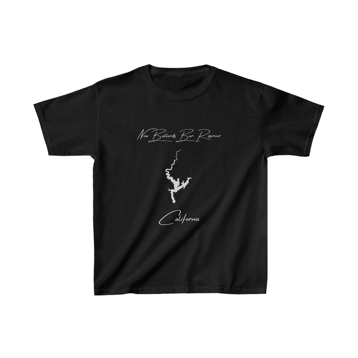 California  New  Bullards  Bar  Reservoir  Youth  T-shirt  front  position  view  from  front  black.webp
