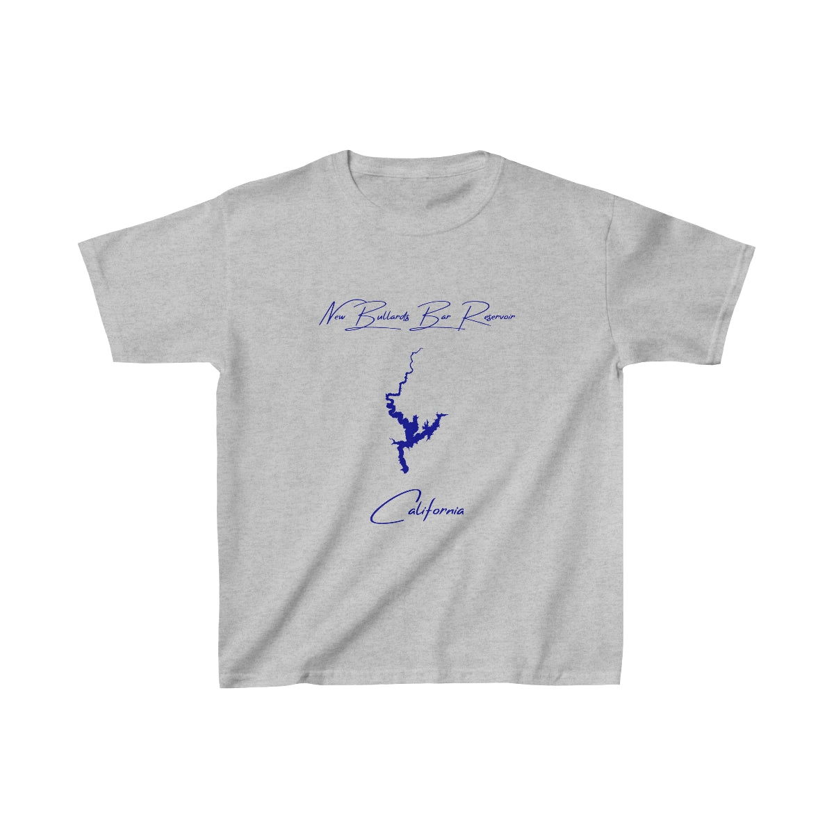 California  New  Bullards  Bar  Reservoir  Youth  T-shirt  front  position  view  from  front  sport  grey.webp