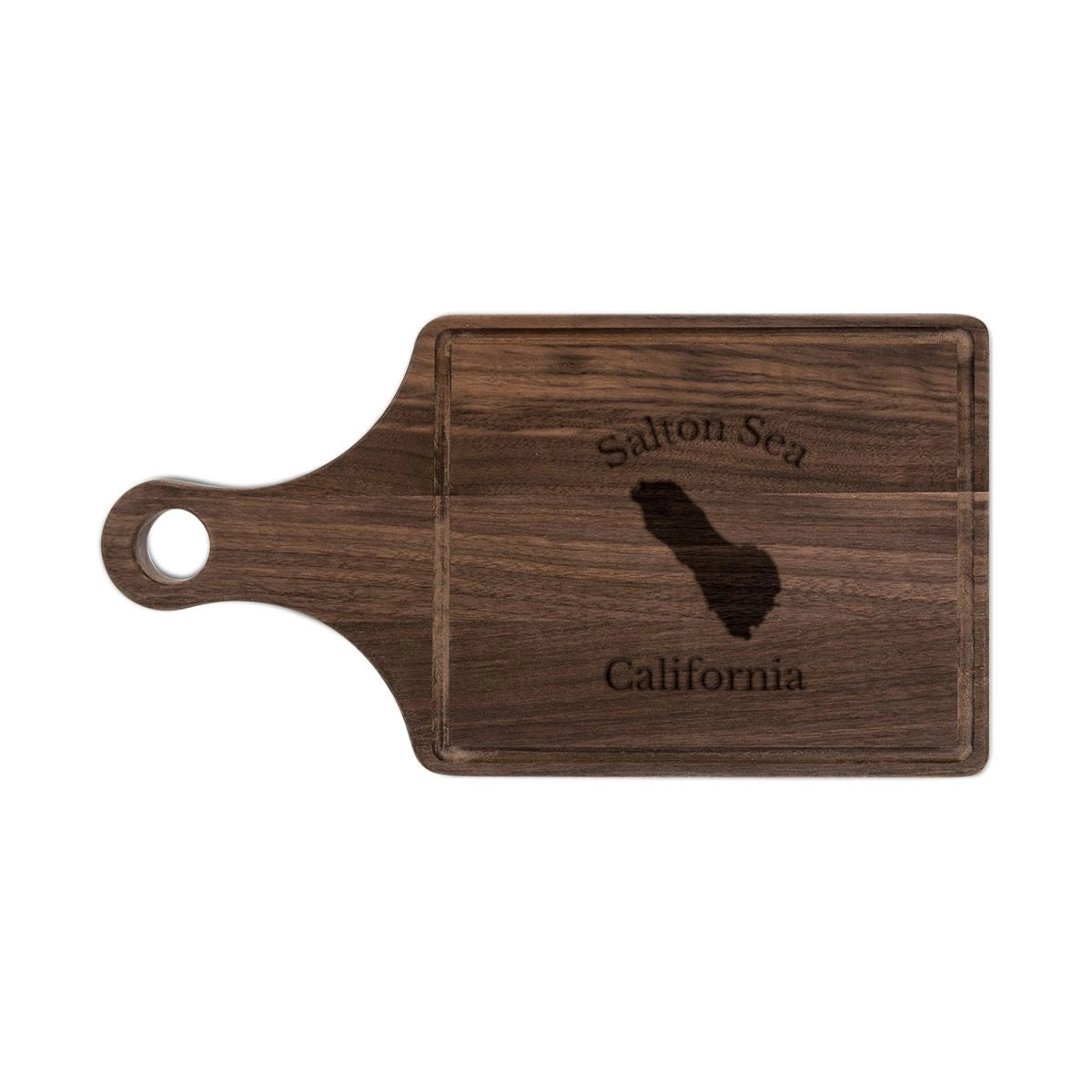 California  Salton  Sea  Engraved  Cutting  Board  front  position  view  from  front  walnut.webp