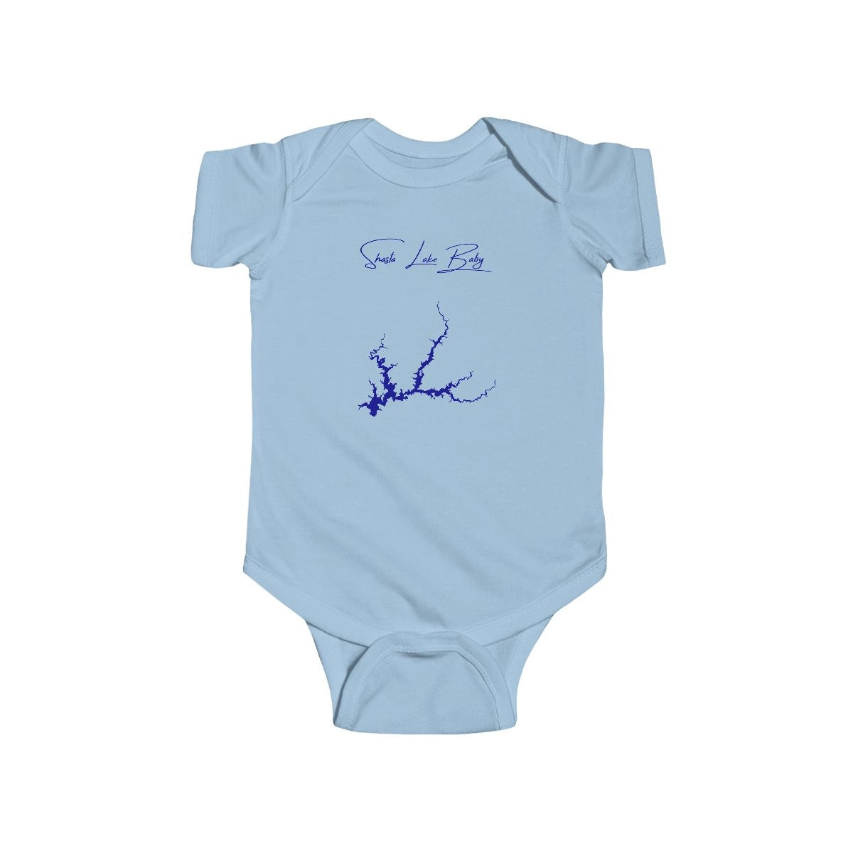 California  Shasta  Lake  Onesie  front  position  view  from  front  light  blue.webp