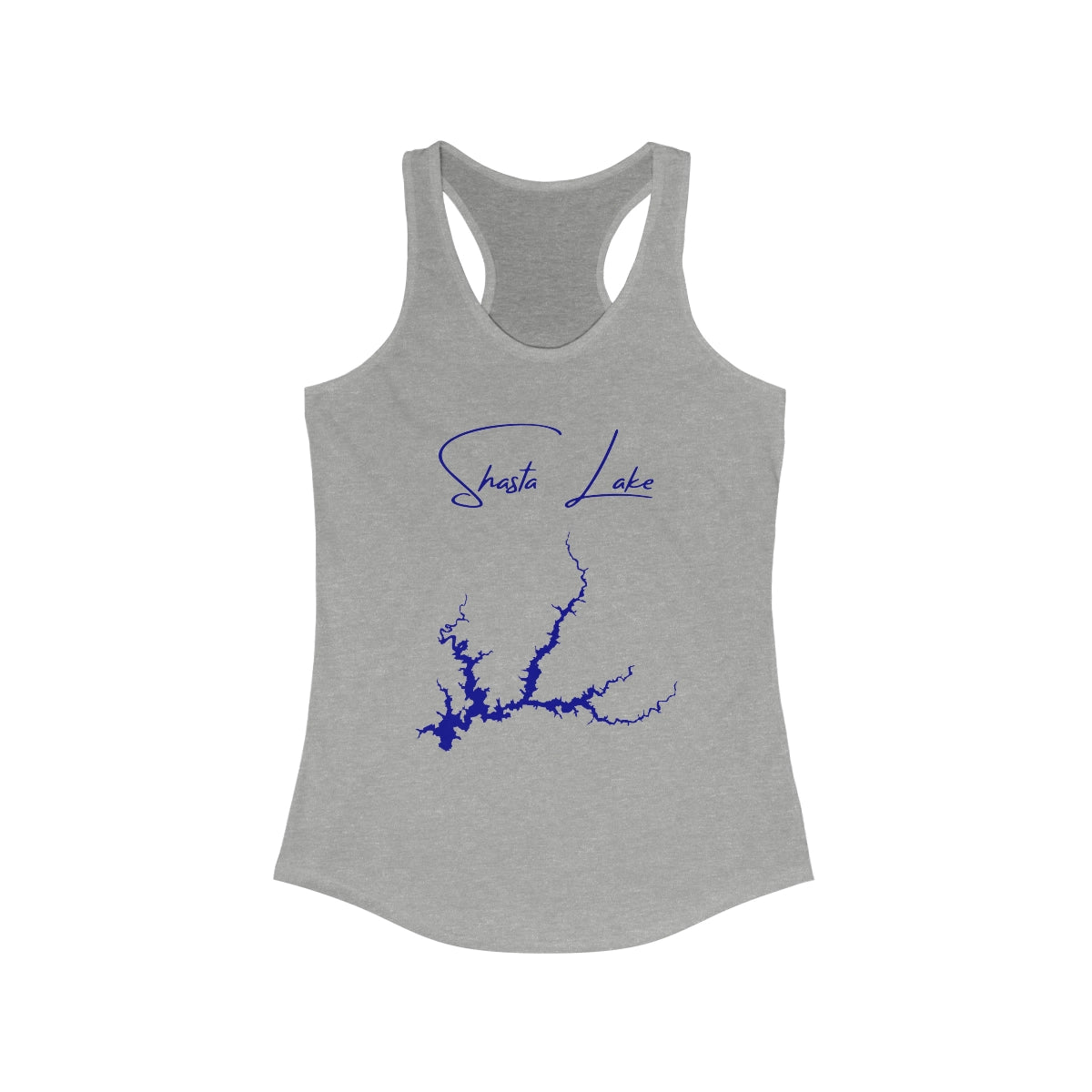 California  Shasta  Lake  Racerback-Tank  front  position  view  from  front  heather  grey.webp