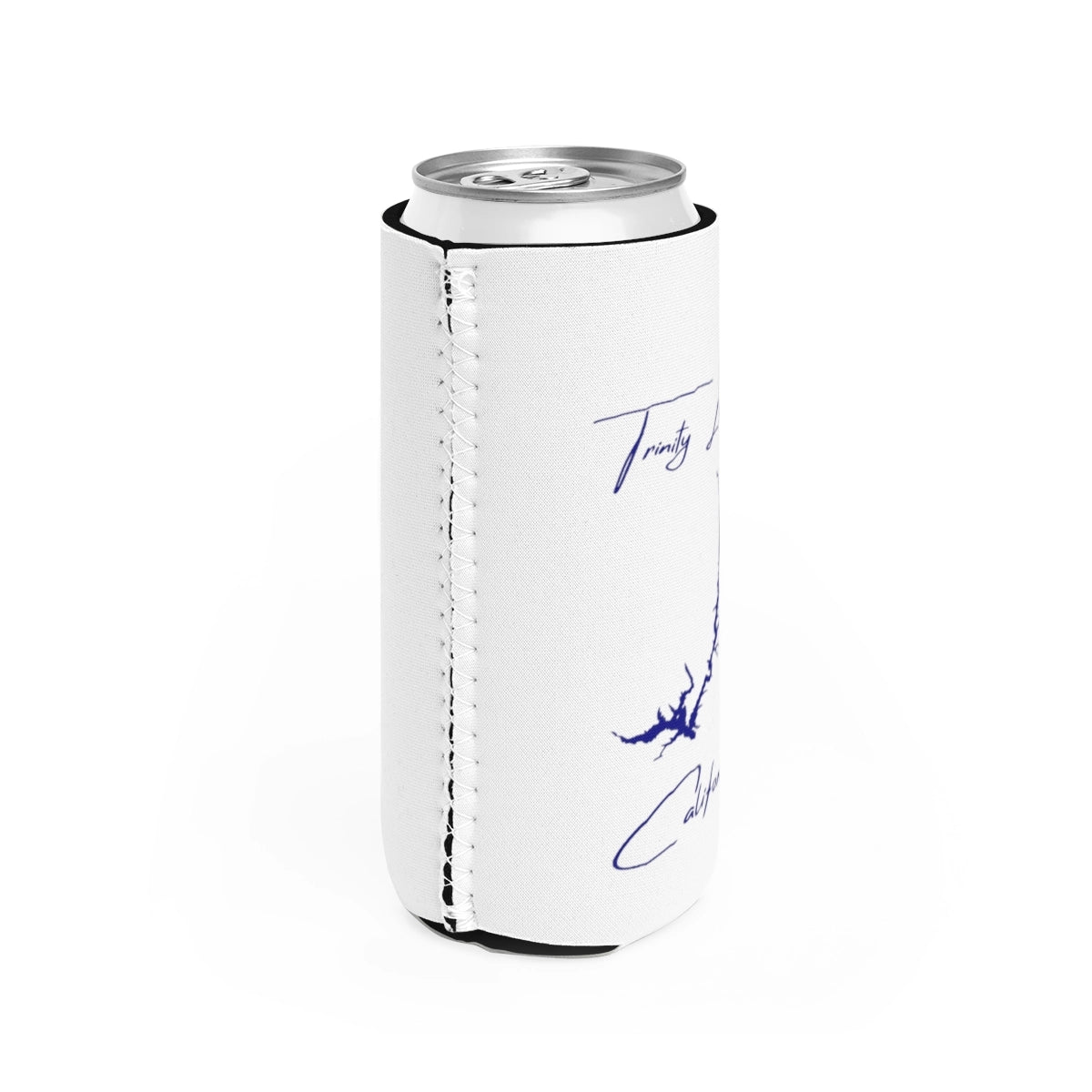 California  Trinity  Lake  Slim  Can  Koozie  all  position  view  from  right  white.webp