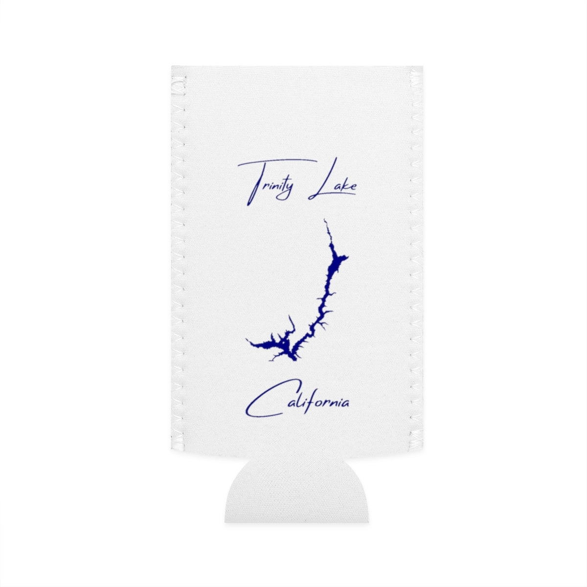 California  Trinity  Lake  Slim  Can  Koozie  front  position  view  from  flat-front  white.webp