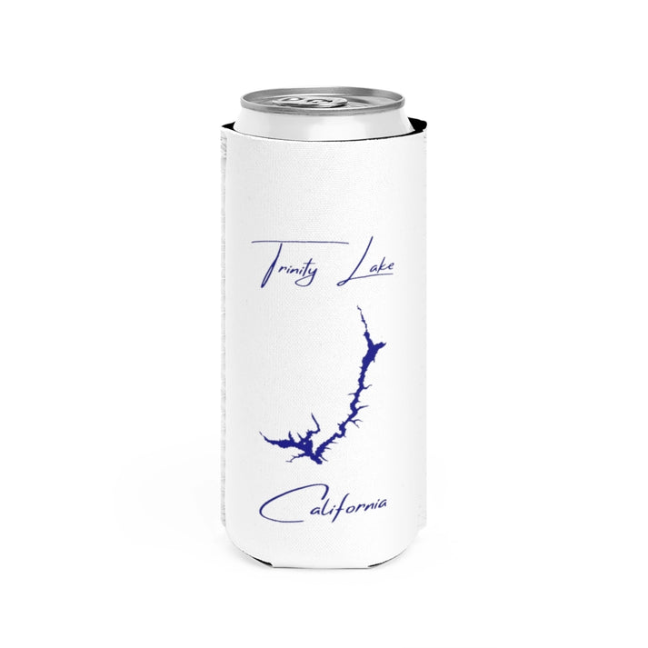 California  Trinity  Lake  Slim  Can  Koozie  front  position  view  from  front  white.webp