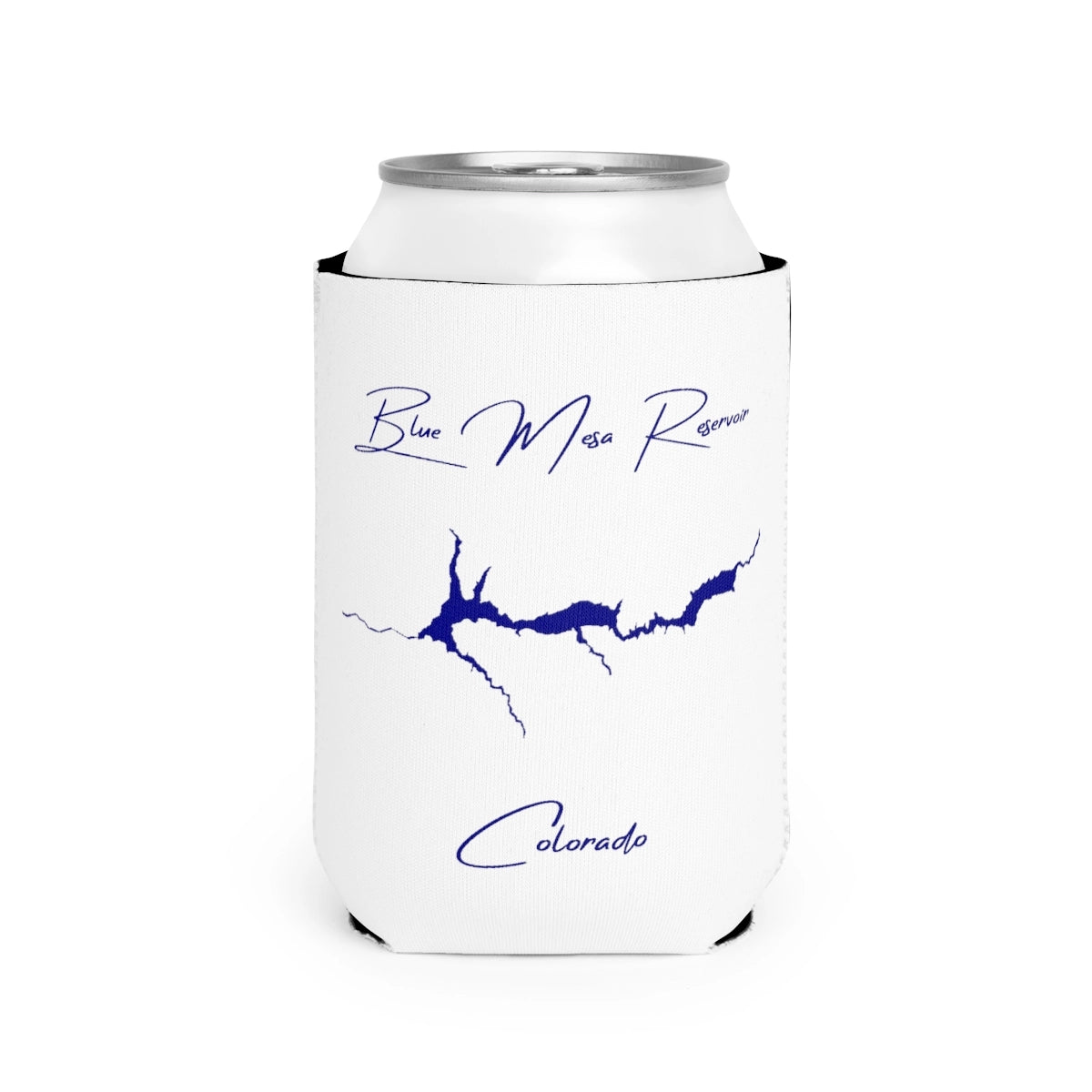 Colorado  Blue  Mesa  Reservoir  Can  Koozie  front  position  view  from  front-2  white.webp