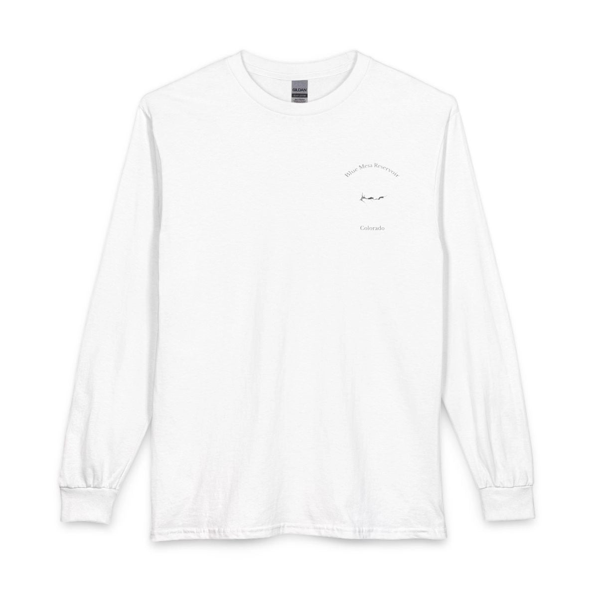 Colorado  Blue  Mesa  Reservoir  Long  Sleeve  Fishing  T-shirt  front  position  view  from  front  white.webp