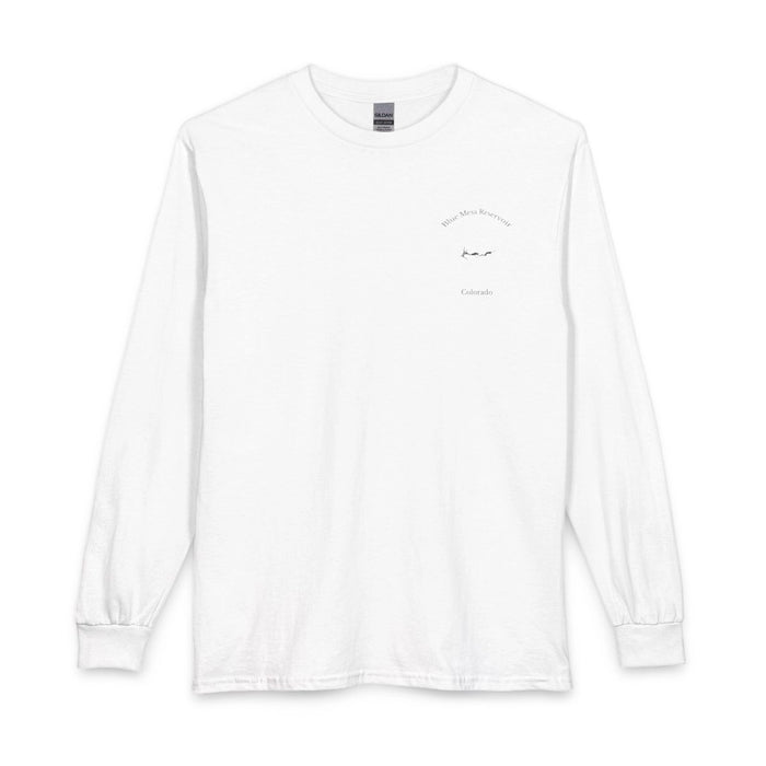 Colorado  Blue  Mesa  Reservoir  Long  Sleeve  Fishing  T-shirt  front  position  view  from  front  white.webp