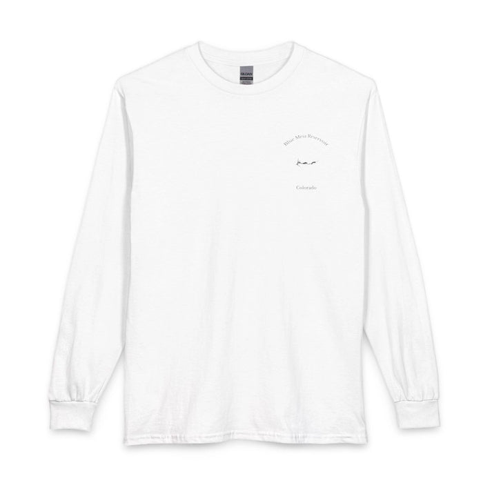 Colorado  Blue  Mesa  Reservoir  Long  Sleeve  Fishing  T-shirt  front  position  view  from  front  white.webp