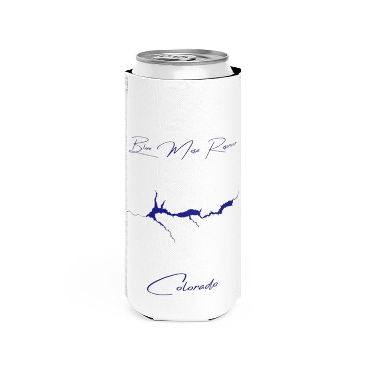 Colorado  Blue  Mesa  Reservoir  Slim  Can  Koozie  front  position  view  from  front  white.webp
