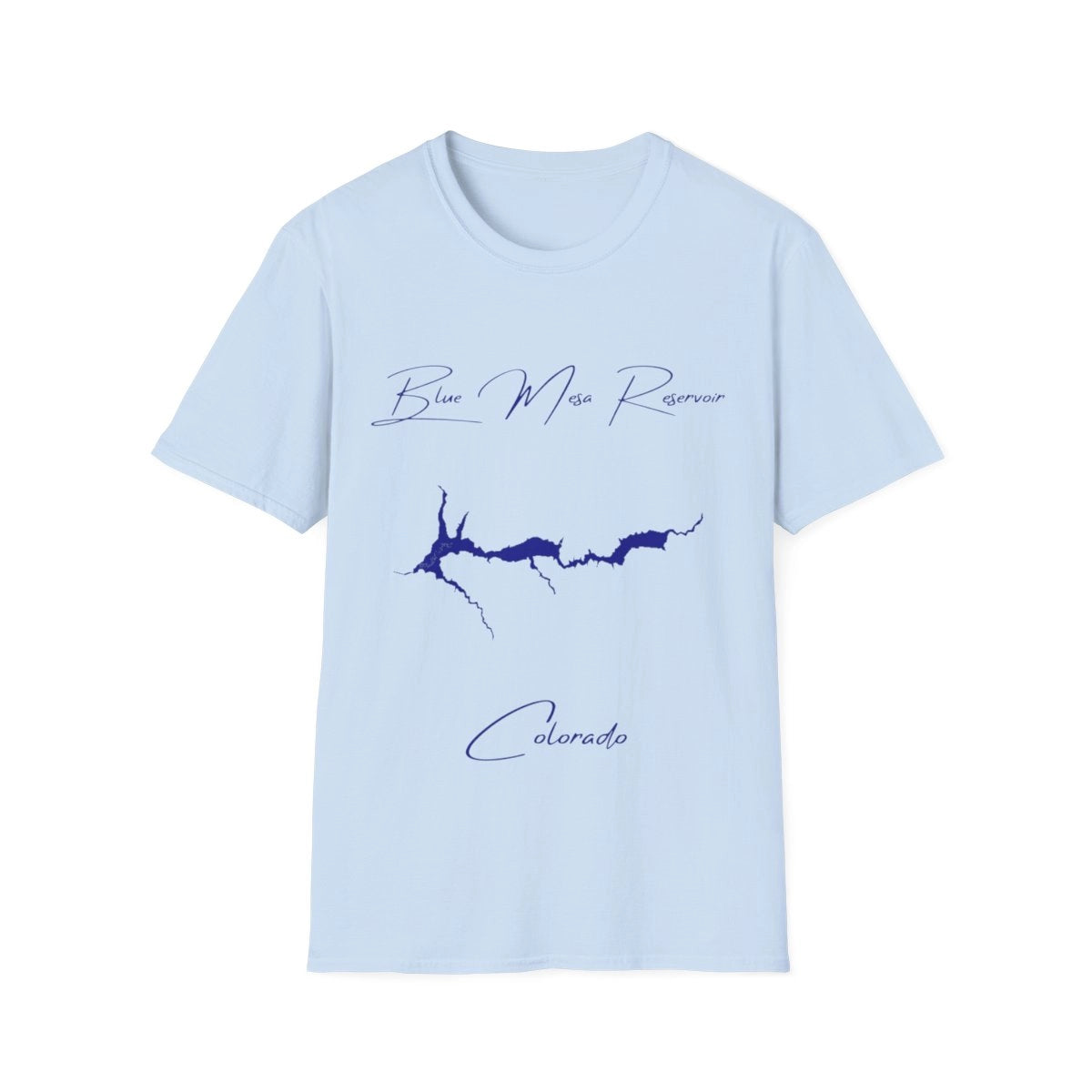 Colorado  Blue  Mesa  Reservoir  T-shirt  front  position  view  from  front  light  blue.webp