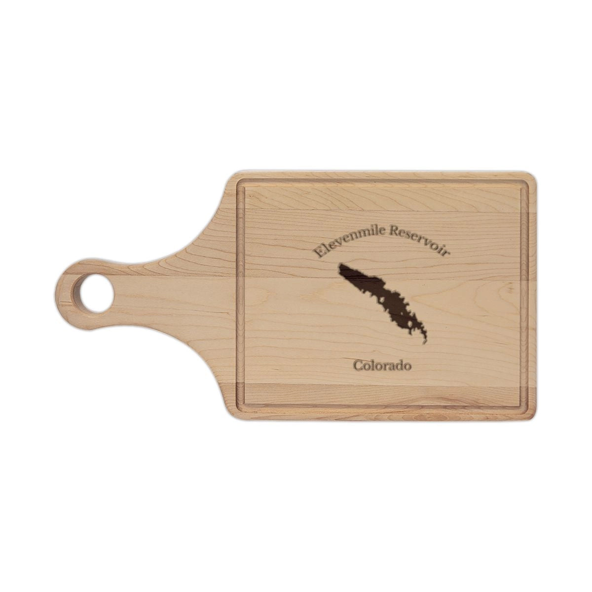 Colorado  Elevenmile  Reservoir  Engraved  Cutting  Board  front  position  view  from  front  maple.webp
