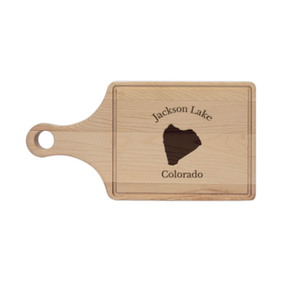 Colorado  Jackson  Lake  Engraved  Cutting  Board  front  position  view  from  front  maple.webp