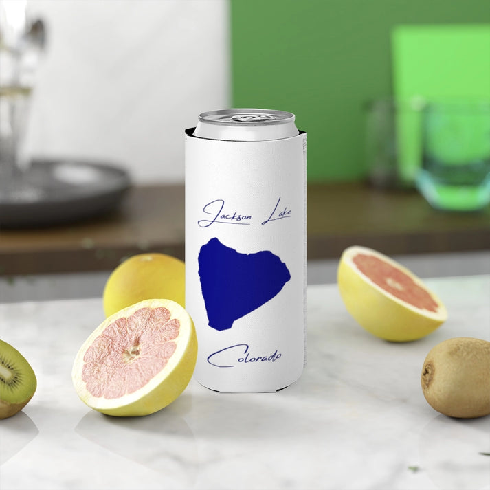 Colorado  Jackson  Lake  Slim  Can  Koozie  front  position  view  from  context-2  white.webp