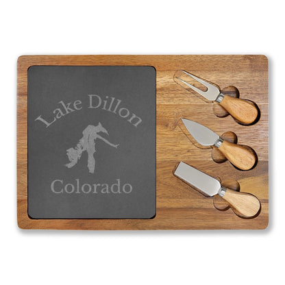 Colorado  Lake  Dillon  Engraved  Charcuterie  Board  other  position  view  from  front  13  3  4  x  9  3  4.webp