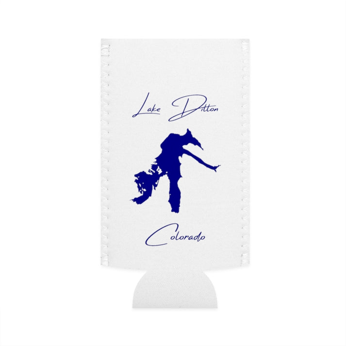 Colorado  Lake  Dillon  Slim  Can  Koozie  front  position  view  from  flat-front  white.webp