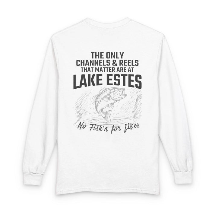 Colorado  Lake  Estes  Long  Sleeve  Fishing  T-shirt  back  position  view  from  back  white.webp