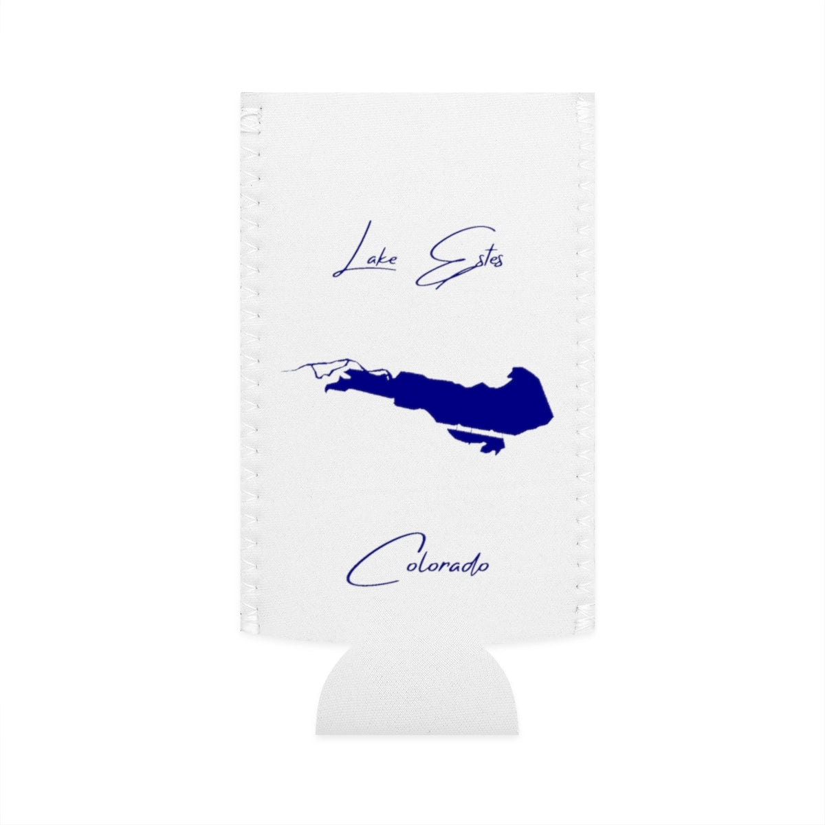 Colorado  Lake  Estes  Slim  Can  Koozie  front  position  view  from  flat-front  white.webp