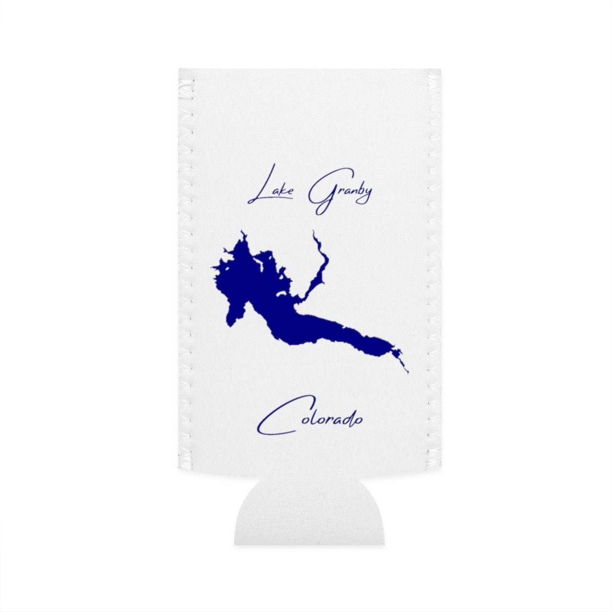 Colorado  Lake  Granby  Slim  Can  Koozie  front  position  view  from  flat-front  white.webp