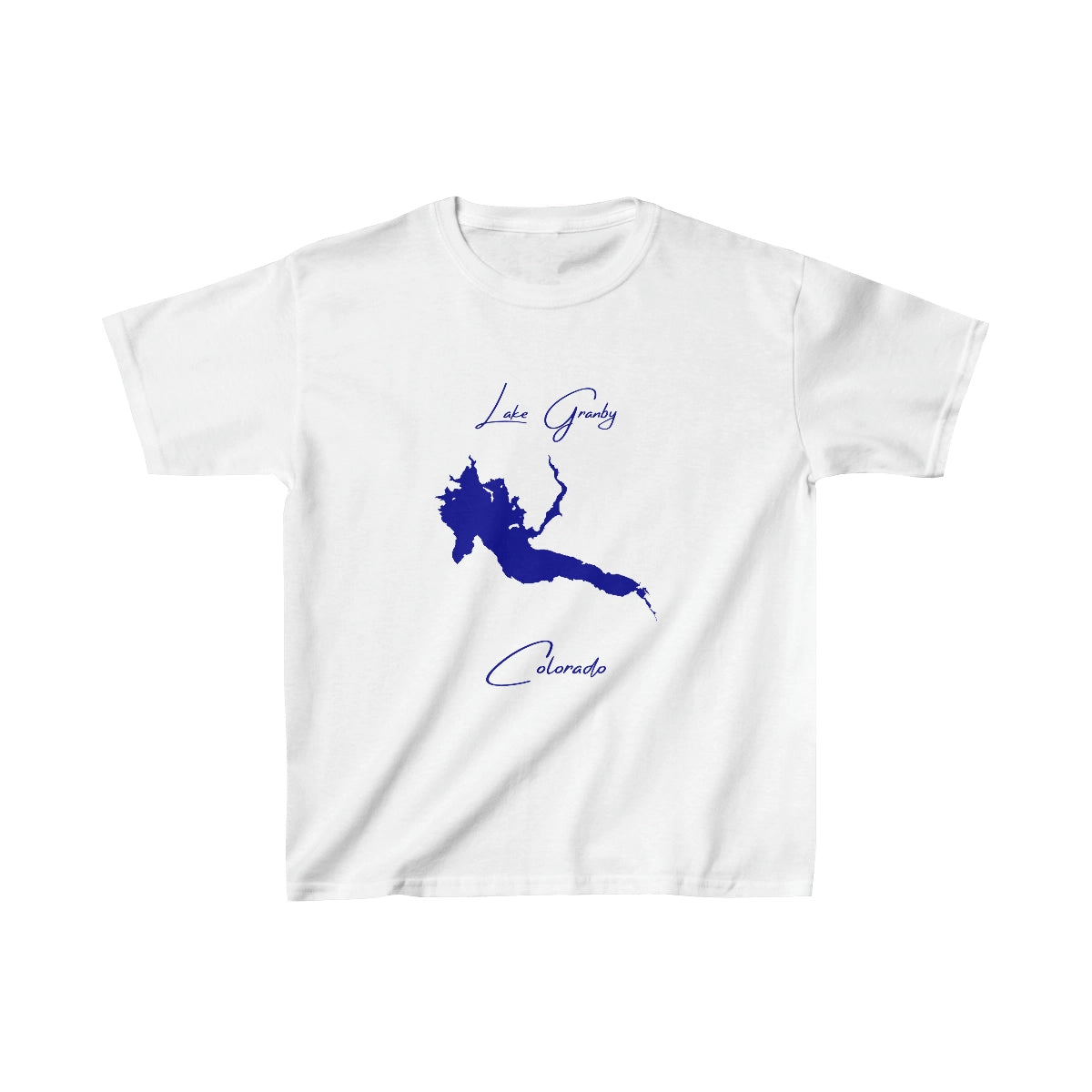 Colorado  Lake  Granby  Youth  T-shirt  front  position  view  from  front  white.webp