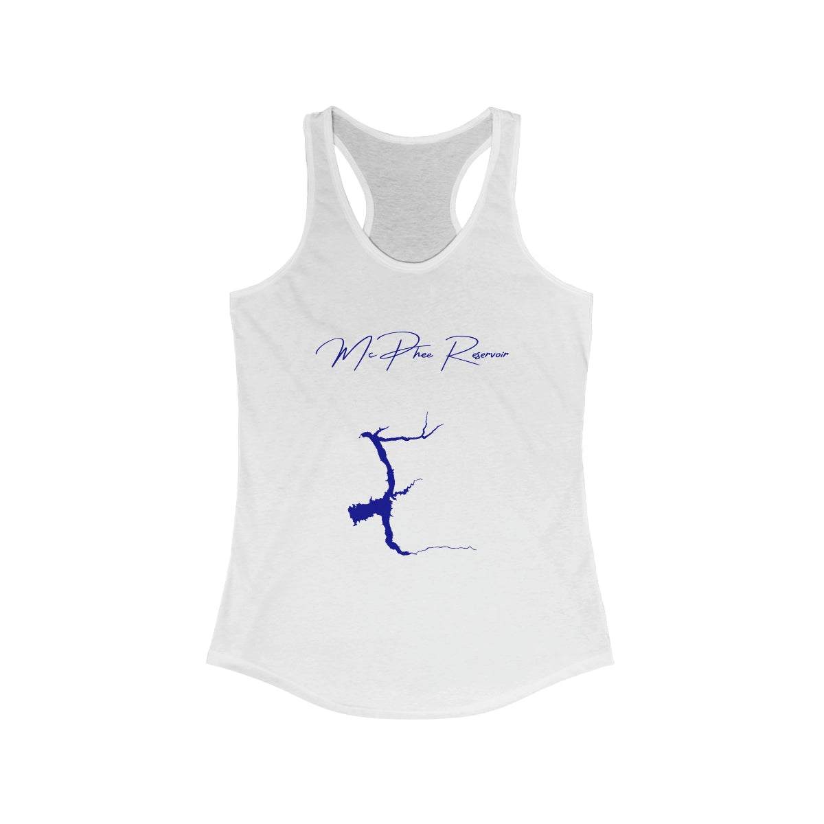 Colorado  McPhee  Reservoir  Racerback-Tank  front  position  view  from  front  solid  white.webp