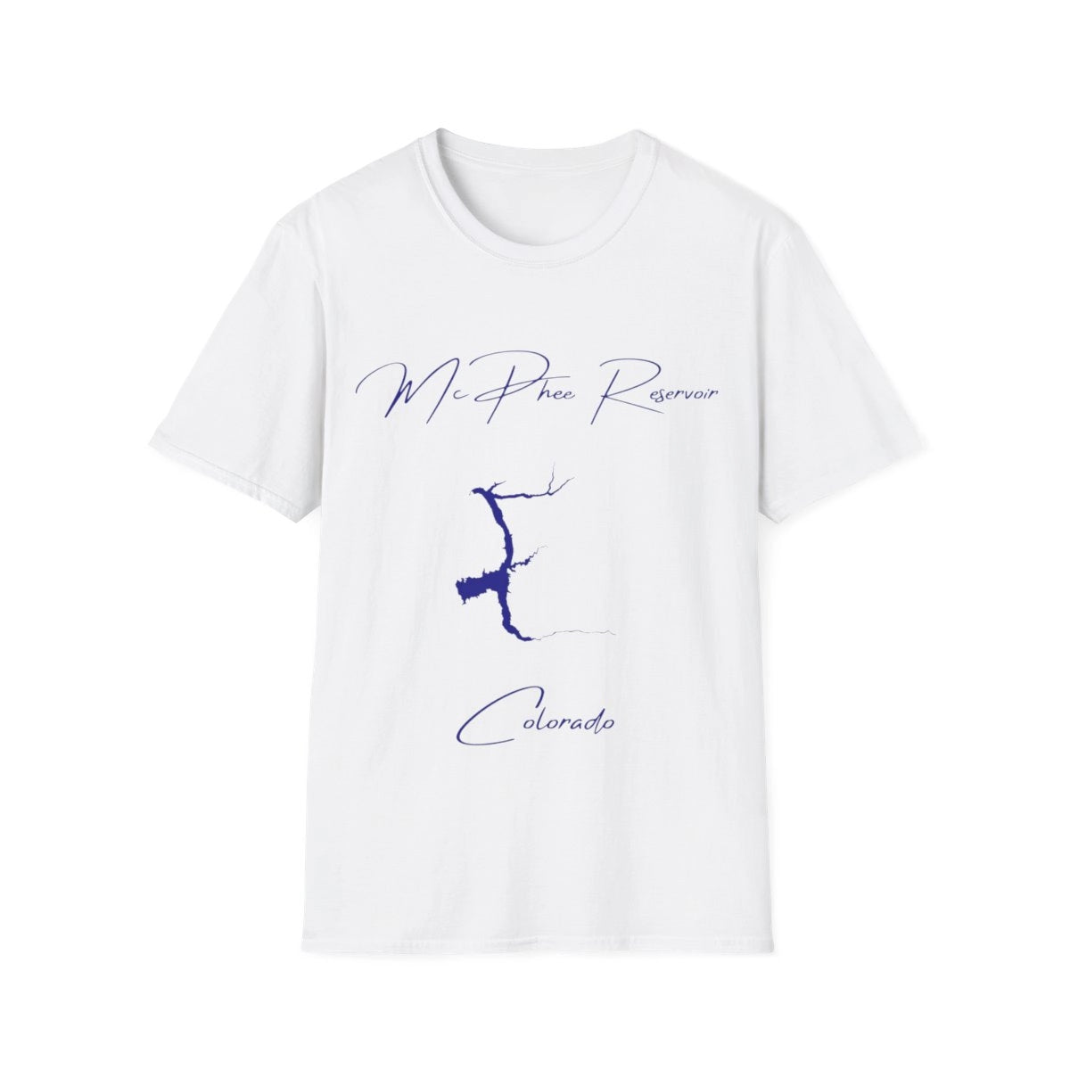 Colorado  McPhee  Reservoir  T-shirt  front  position  view  from  front  white.webp