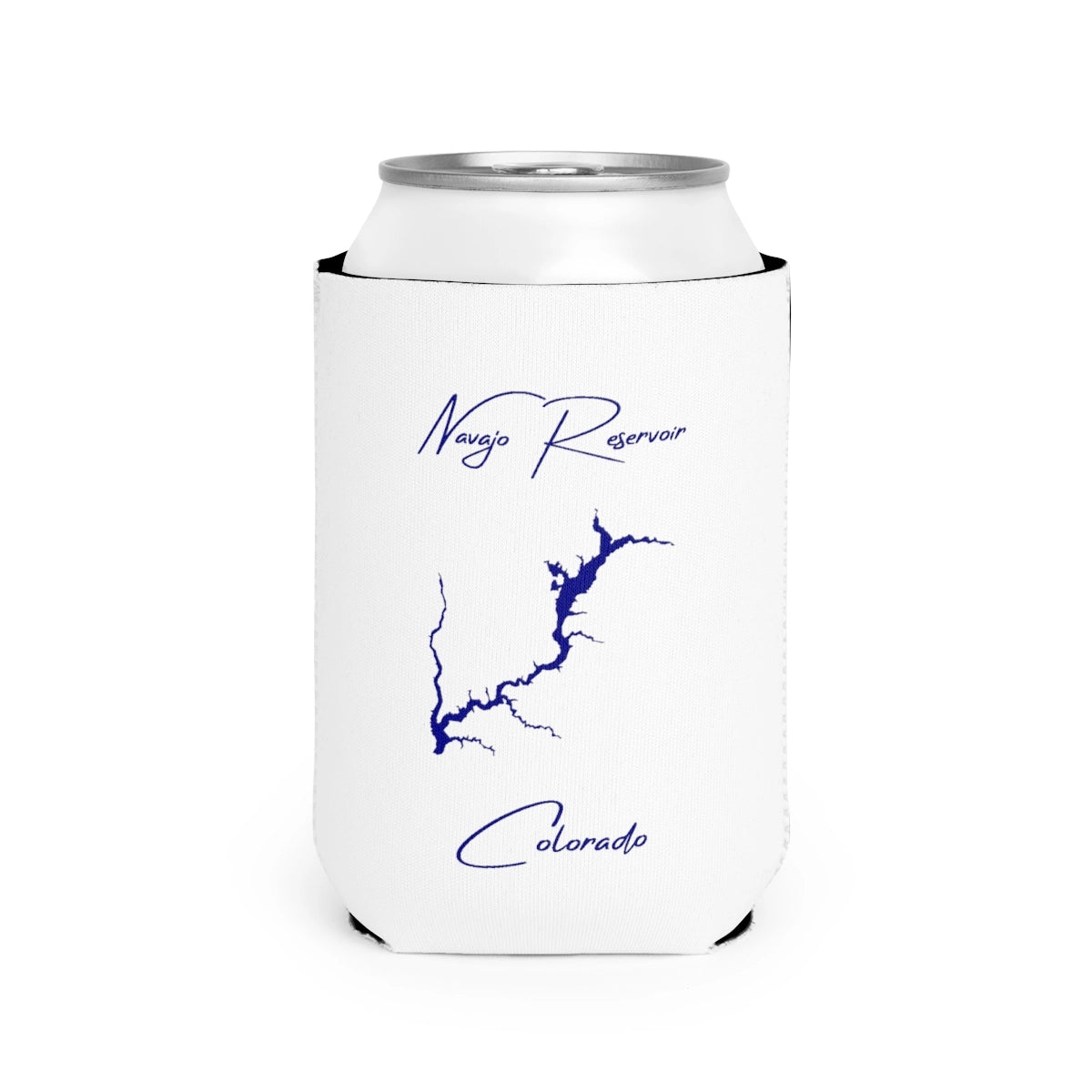 Colorado  Navajo  Reservoir  Can  Koozie  front  position  view  from  front-2  white.webp