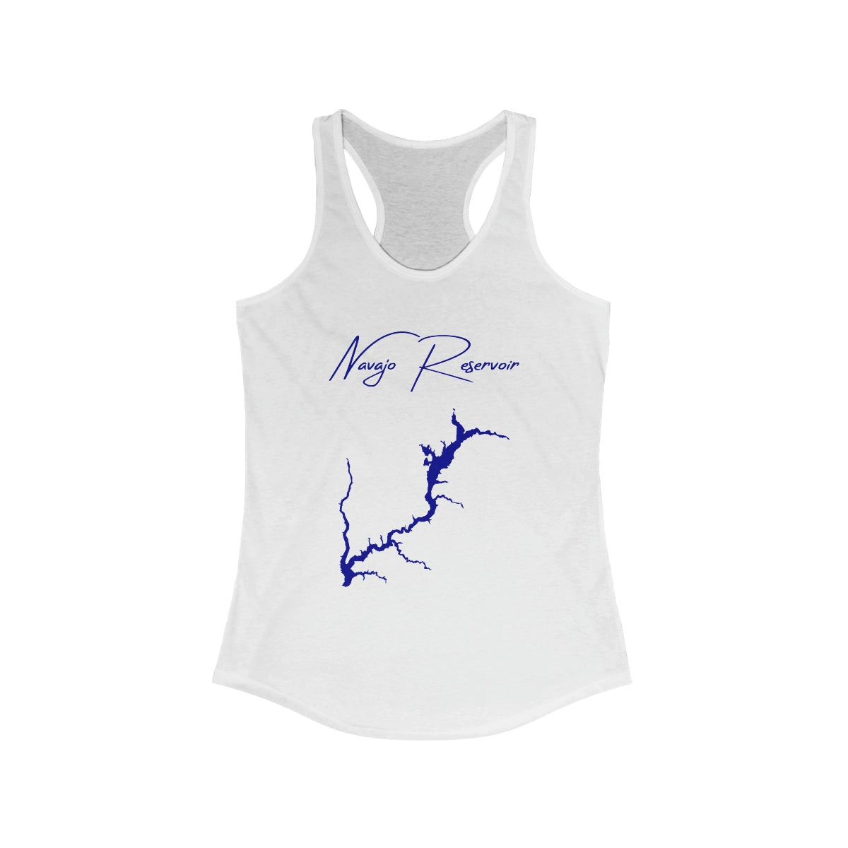 Colorado  Navajo  Reservoir  Racerback-Tank  front  position  view  from  front  solid  white.webp