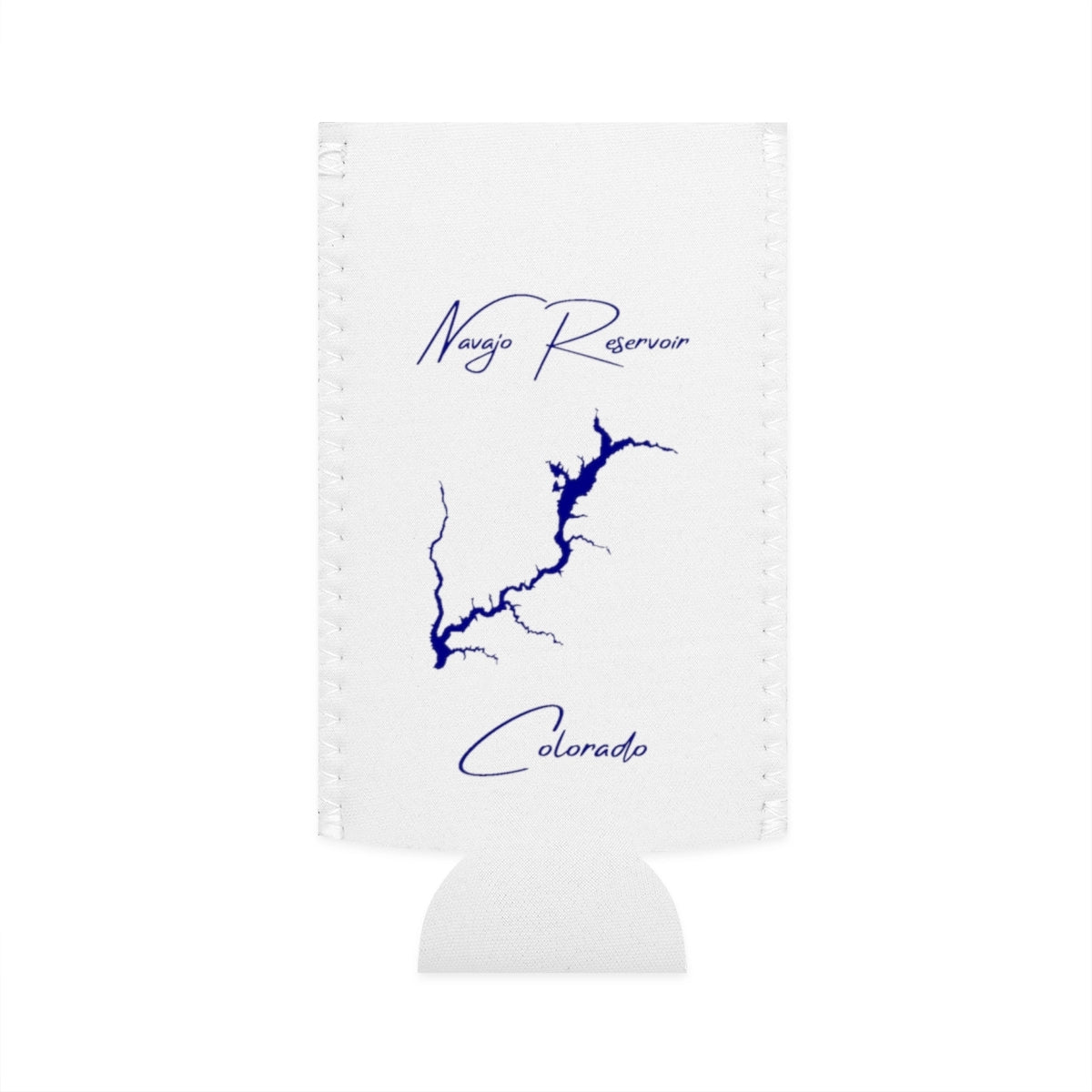 Colorado  Navajo  Reservoir  Slim  Can  Koozie  front  position  view  from  flat-front  white.webp