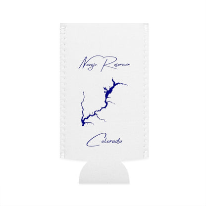 Colorado  Navajo  Reservoir  Slim  Can  Koozie  front  position  view  from  flat-front  white.webp