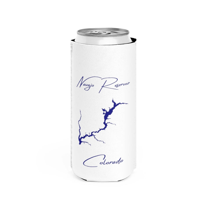 Colorado  Navajo  Reservoir  Slim  Can  Koozie  front  position  view  from  front  white.webp