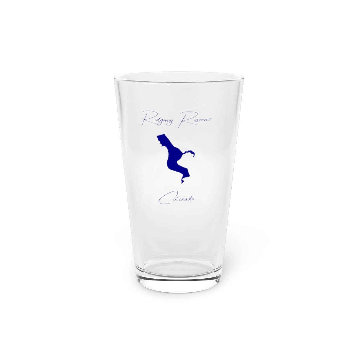 Colorado  Ridgway  Reservoir  16oz  Pint  Glass  front  position  view  from  front  16oz.webp