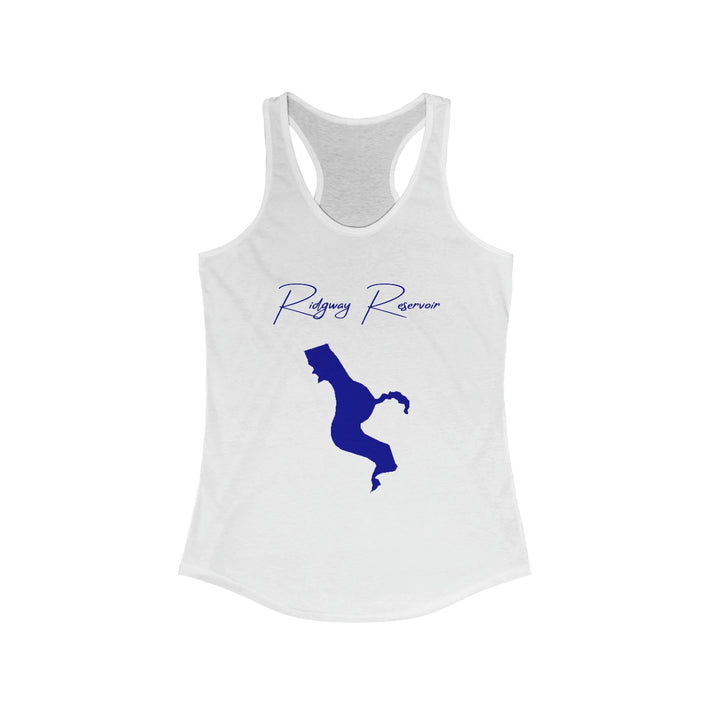 Colorado  Ridgway  Reservoir  Racerback-Tank  front  position  view  from  front  solid  white.webp