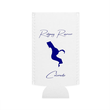 Colorado  Ridgway  Reservoir  Slim  Can  Koozie  front  position  view  from  flat-front  white.webp