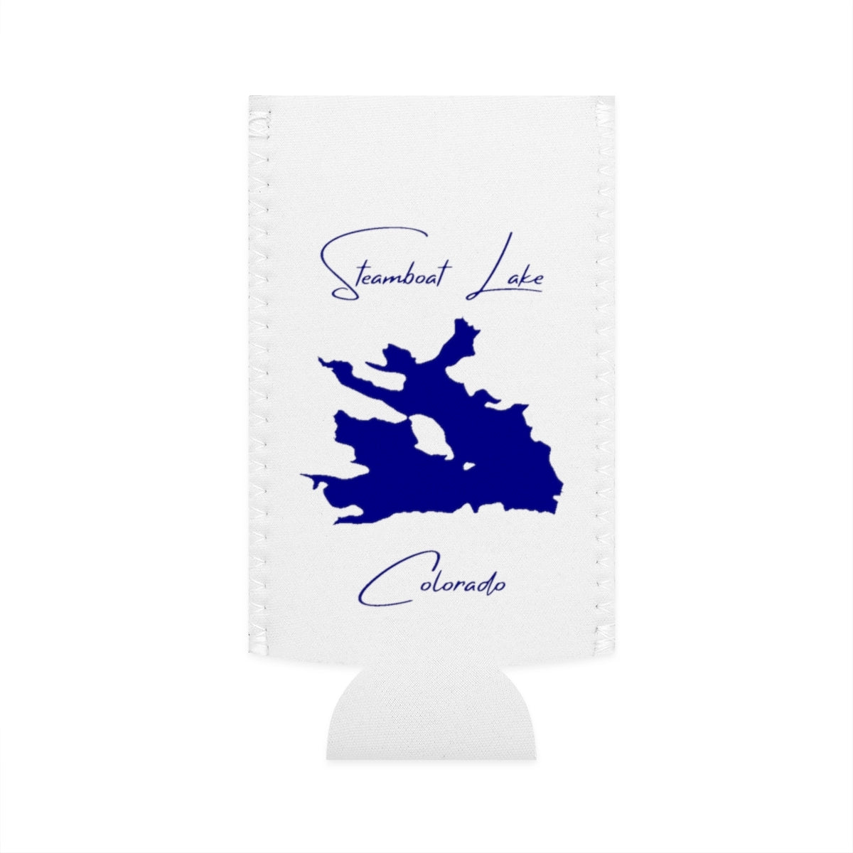 Colorado  Steamboat  Lake  Slim  Can  Koozie  front  position  view  from  flat-front  white.webp