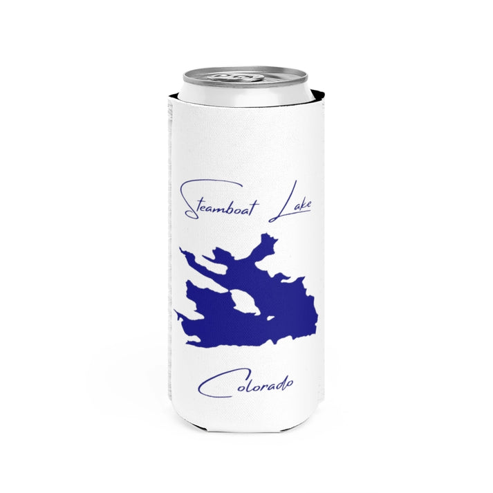 Colorado  Steamboat  Lake  Slim  Can  Koozie  front  position  view  from  front  white.webp