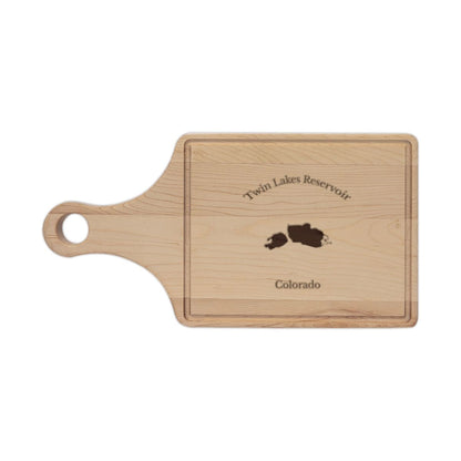 Colorado  Twin  Lakes  Reservoir  Engraved  Cutting  Board  front  position  view  from  front  maple.webp
