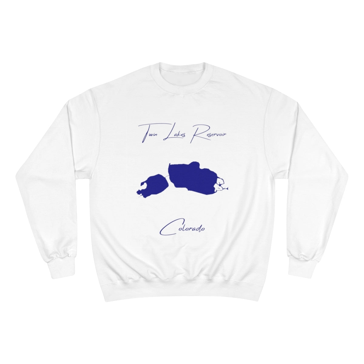 Colorado  Twin  Lakes  Reservoir  Sweatshirt  front  position  view  from  front  white.webp