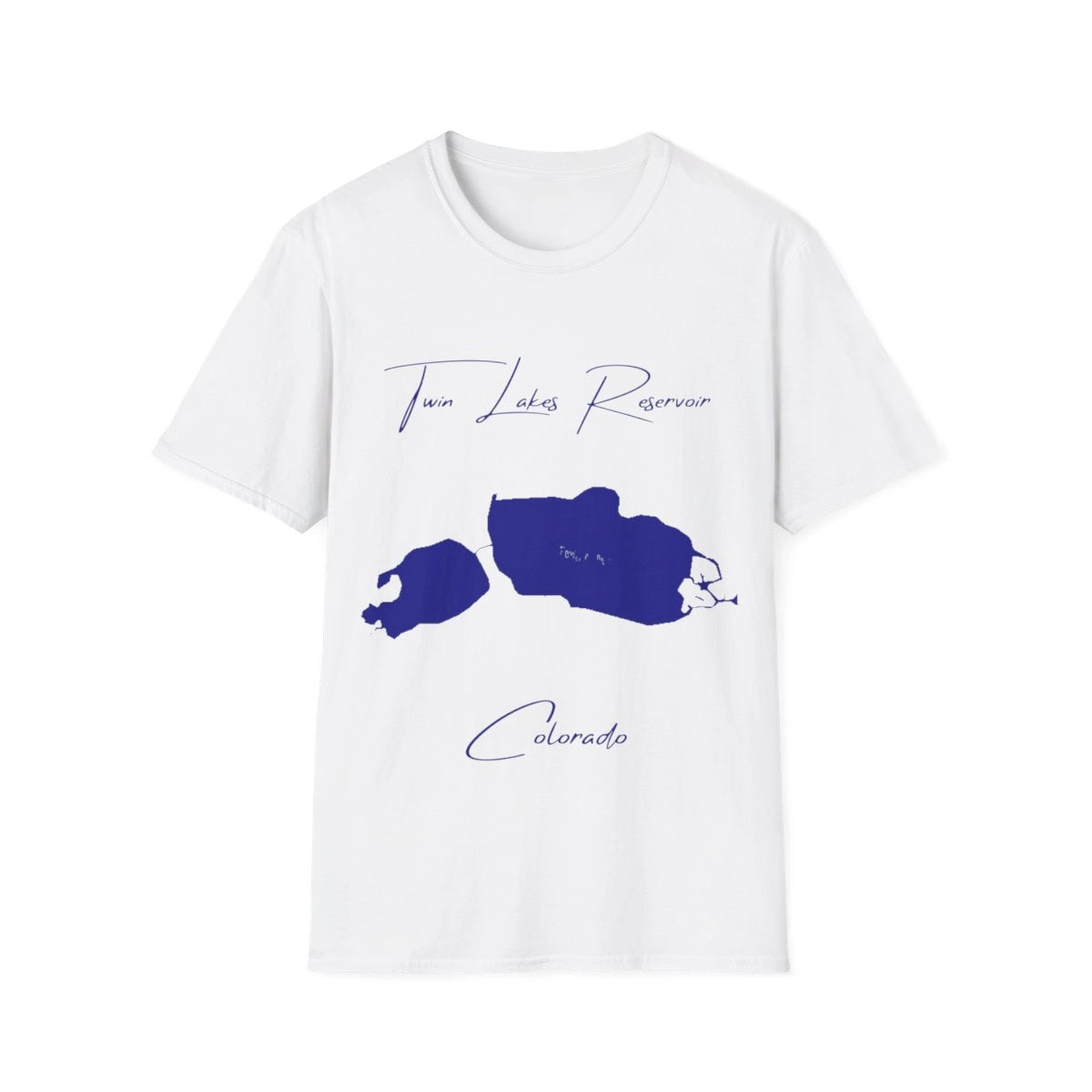 Colorado  Twin  Lakes  Reservoir  T-shirt  front  position  view  from  front  white.webp