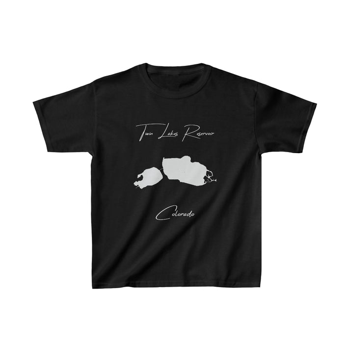 Colorado  Twin  Lakes  Reservoir  Youth  T-shirt  front  position  view  from  front  black.webp