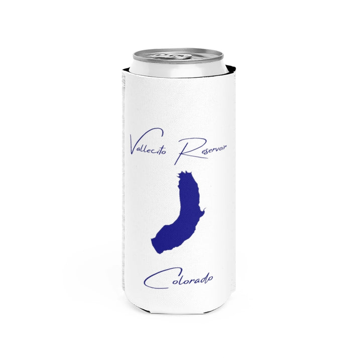 Colorado  Vallecito  Reservoir  Slim  Can  Koozie  front  position  view  from  front  white.webp