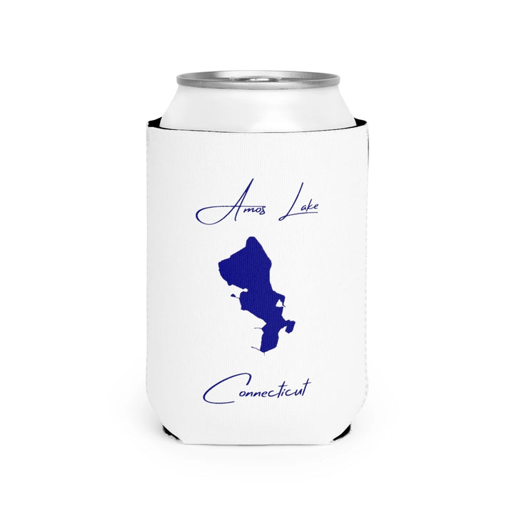 Connecticut  Amos  Lake  Can  Koozie  front  position  view  from  front-2  white.webp